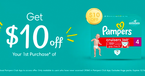 $10.00 Off Your First Purchase of Pampers